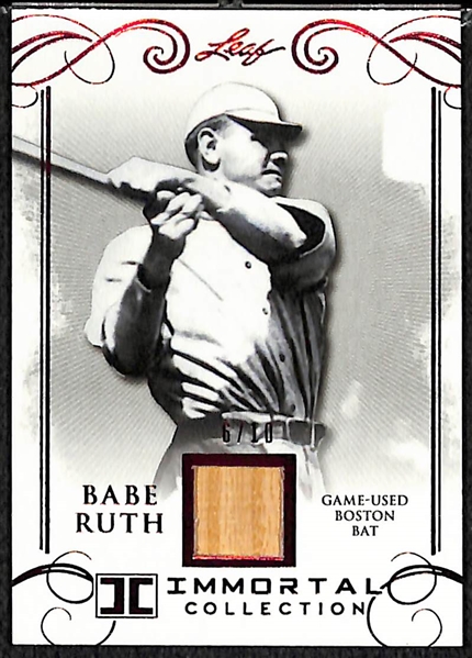 2017 Leaf Babe Ruth Immortal Collection Game Used Red Sox Bat 
