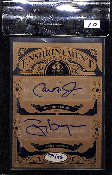 2012 SP Signature Edition Cal Ripken Jr/Tony Gwynn Enshrinement Dual Autograph Card BGS 8.5