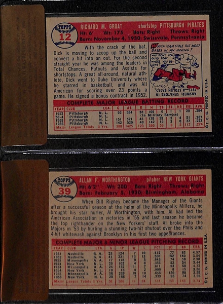 Lot of (2) BGS Graded 8 1957 Topps Baseball Cards - Dick Groat & Al Worthington