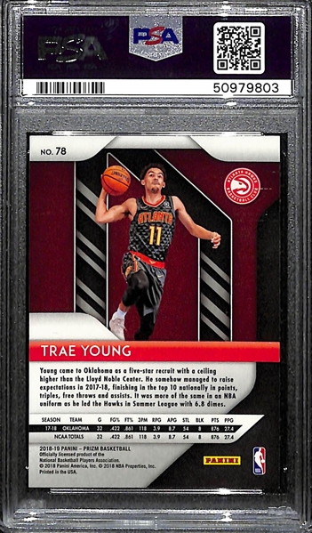 2018-19 Panini Prizm Trae Young #78 Rookie Graded PSA 9 Mint