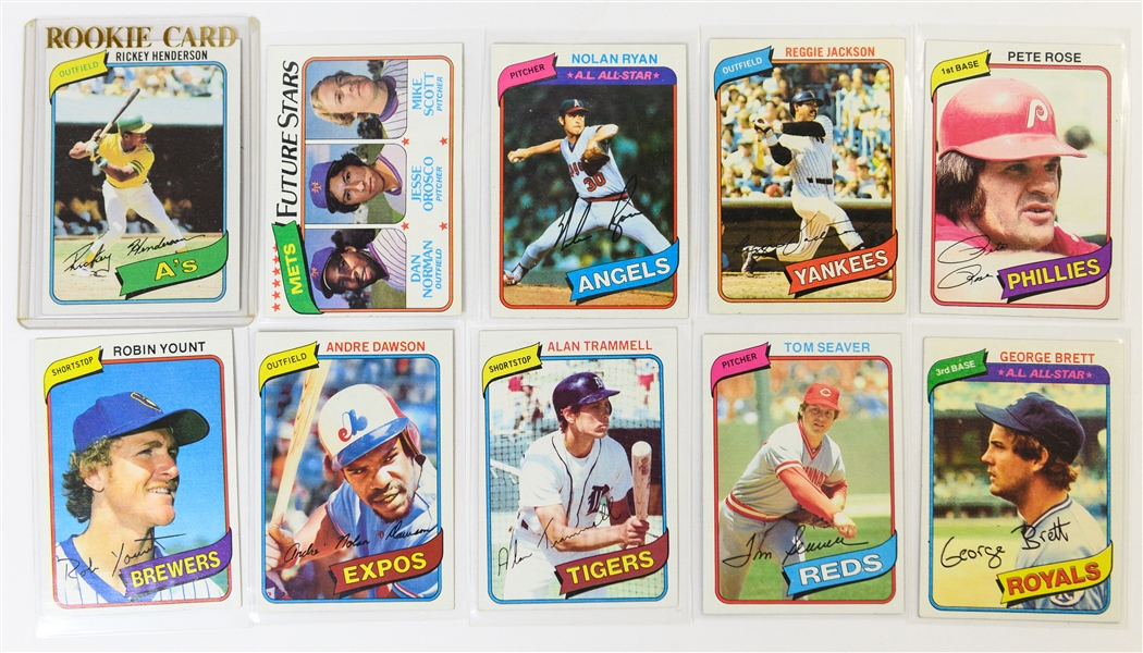 Lot of (2) Baseball Sets - 1980 Topps w. Henderson Rookie Card & 1989 Upper Deck w. Griffey Jr. Rookie Card