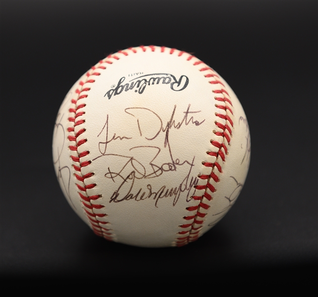 1990 Phillies Team-Signed Baseball w. 17 Autographs Inc. Daulton, Dykstra, Kruk, Dale Murphy, +