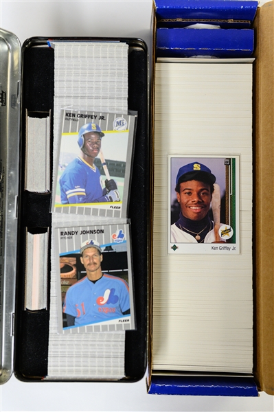 1989 Upper Deck Baseball Set (800 Cards) & 1989 Fleer Glossy Baseball Set in Tin (672 Cards) w. Griffey Rookie Card