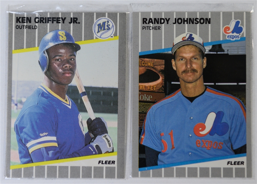 1989 Upper Deck Baseball Set (800 Cards) & 1989 Fleer Glossy Baseball Set in Tin (672 Cards) w. Griffey Rookie Card
