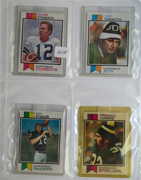 1973 Topps Football Set of 528 Cards w. Franco Harris Rookie Card and (150) 1964-65 Philadelphia Football Cards