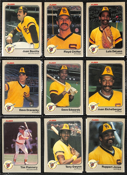 Lot of (4) Baseball Card Sets - 1980 Topps (Henderson Rookie), 1981 Fleer, (2) 1983 Fleer (2 Boggs, 2 Gwynn, 2 Sandberg)