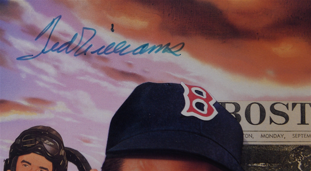 Ted Williams Signed 8x10 Photo (Nice Art Collage Image) w. JSA Auction Letter of Authenticity