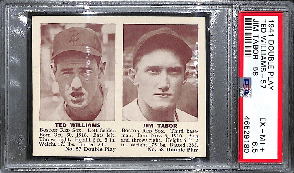 1941 Double Play Ted Williams & Jim Tabor #57/58 Graded PSA 6.5
