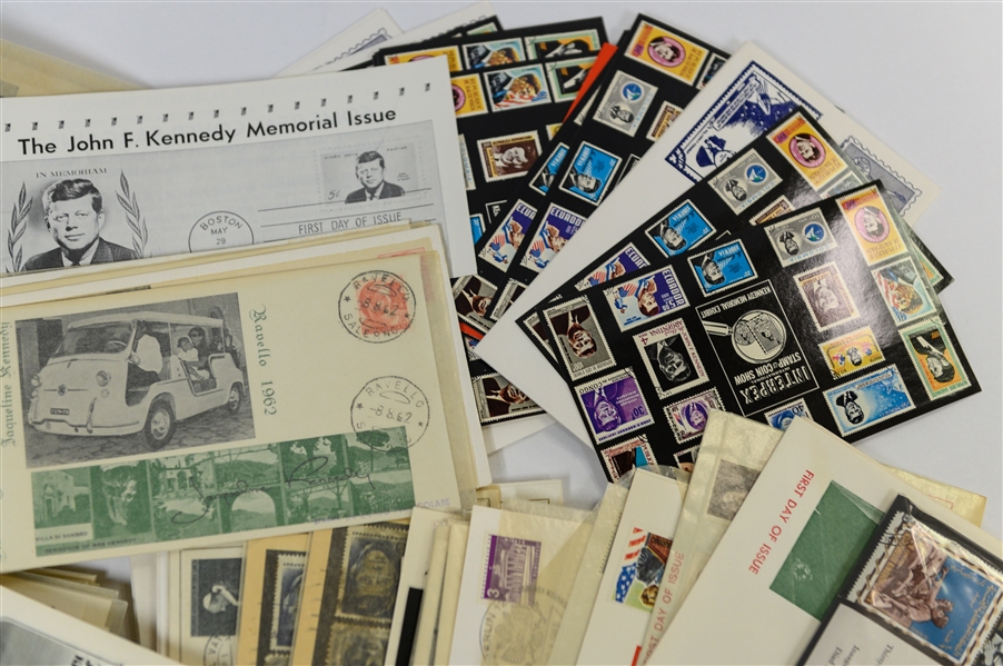 Lot of John F. Kennedy Memorabilia - First Day Covers & Photos