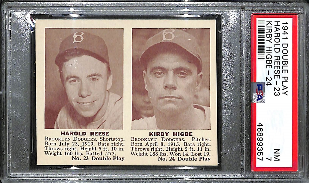 1941 Double Play Pee Wee Reese & Kirby Higbe #23/24 Graded PSA 7
