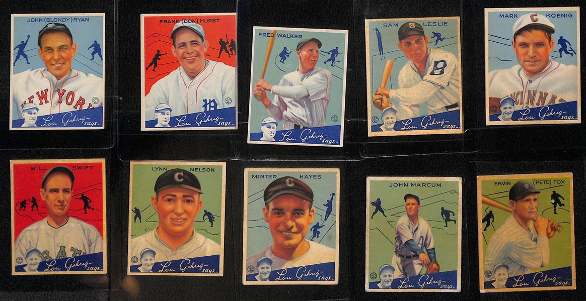 Lot of (17) 1934 Goudey Baseball Cards