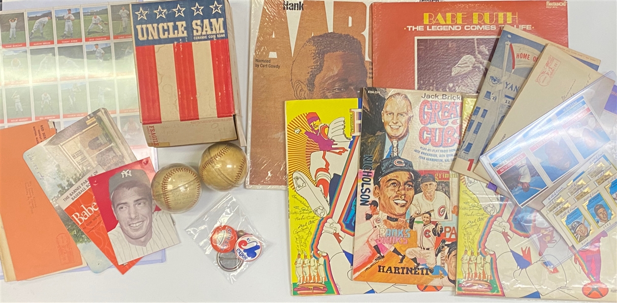 Large Lot From the Uncle Jimmy Collection w. 1943 Yankees Champs Sticker Sheet, 1946 Yankees Pocket Schedule, Albums, & Much More 