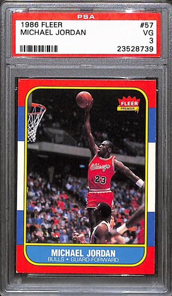 1986-87 Fleer Michael Jordan #57 Rookie Card PSA 3 (Presents Higher Than the Grade)