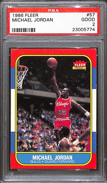 1986-87 Fleer Michael Jordan #57 Rookie Card PSA 2 - Presents Much Nicer Than Most PSA 2s!