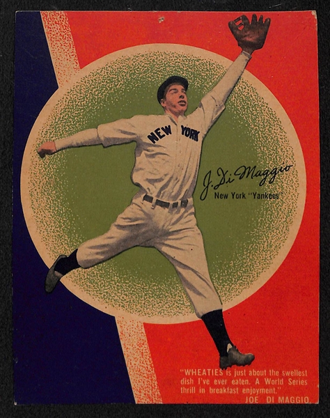 (2) 1936-1937 Wheaties Cards - Joe DiMaggio (1937 Series 9), Jimmy Wilson (1936, Series 3)