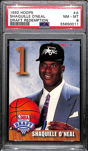 RARE 1992 NBA Draft Redemption Shaquille O'Neal Card Graded PSA 8