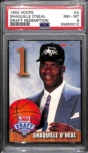 RARE 1992 NBA Draft Redemption Shaquille O'Neal Card Graded PSA 8