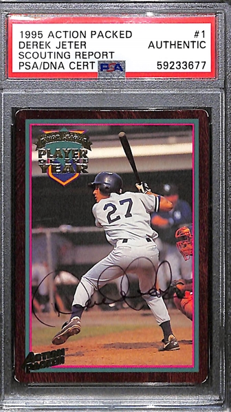 1995 Action Packed Signed Derek Jeter Rookie Card - PSA/DNA Authentic