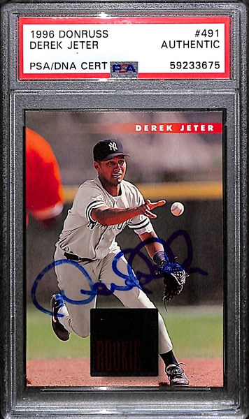 1996 Donruss Signed Derek Jeter #491 - PSA/DNA Authentic