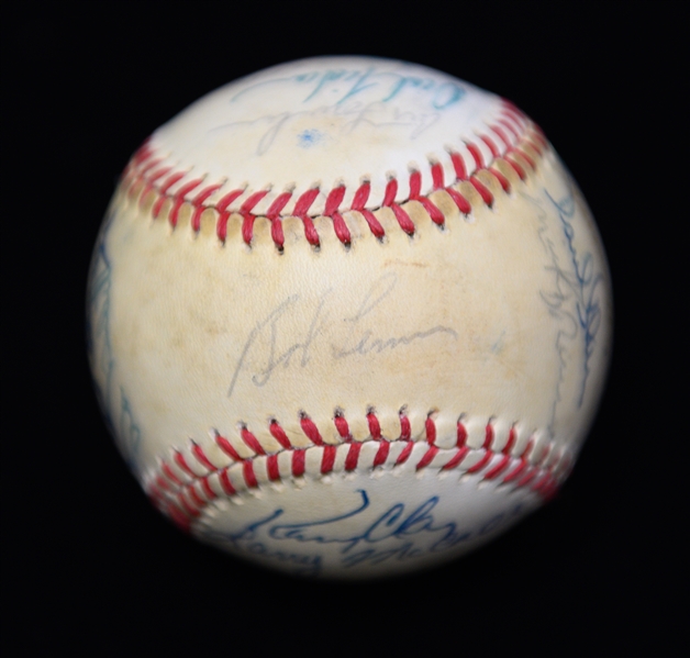1978 Yankees WS Champion Team Signed Baseball (23 Signatures - Pinella & Munson Are Clubhouse).  Inc. Berra, Catfish Hunter, Randolph, Gossage, + (JSA Auction Letter) - Marshall Samuel Collection