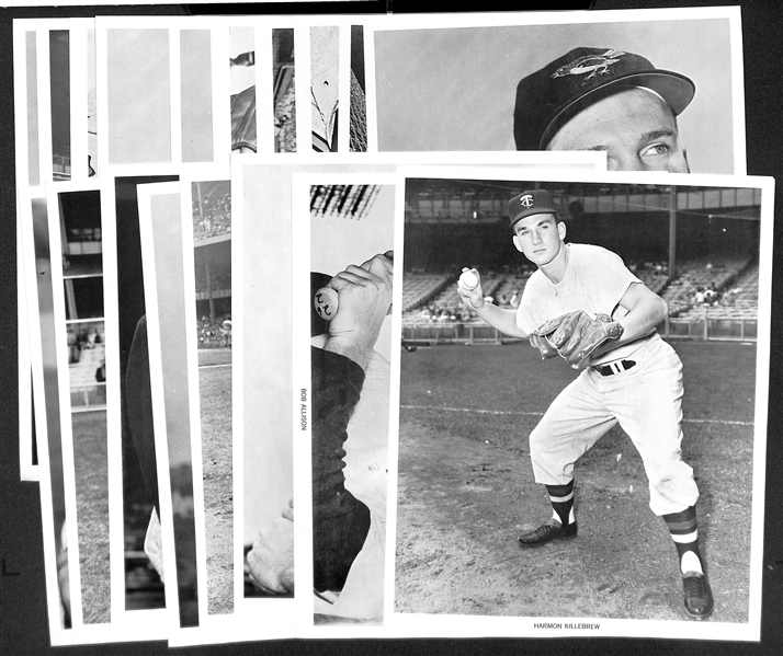 Lot of (10) Orioles & (10) Twins Early 1960s Team-Issued Player Souvenir 8x10 Photos w. B. Robinson & Killebrew