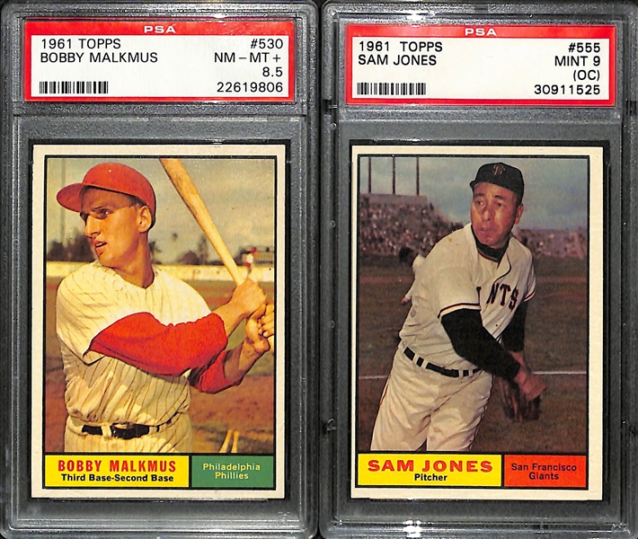 1961 Topps High Number Baseball Card Set of 65 Cards from #523-589 - All PSA Graded - 97% of Set PSA 7 or Better 