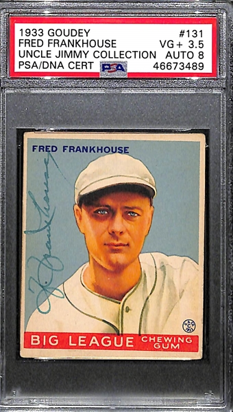 1933 Goudey Fred Frankhouse #131 PSA 3.5 (Autograph Grade 8) - Only 2 Graded Higher (11 PSA Graded Examples) - d. 1989
