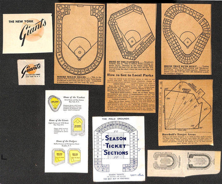 Large Lot From the Uncle Jimmy Collection w. 1943 Yankees Champs Sticker Sheet, 1946 Yankees Pocket Schedule, Albums, & Much More 