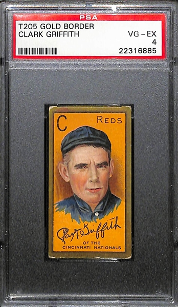1911 T205 Gold Border Clark Griffith Graded PSA 4 (Sweet Caporal Back) 