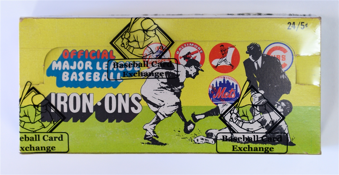 1968 Fleer Major League Baseball Iron-Ons Unopened Box of 24 Packs - BBCE Authenticated/Sealed