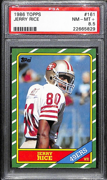 1986 Topps Jerry Rice #161 Rookie Card Graded PSA 8.5 NM-MT+