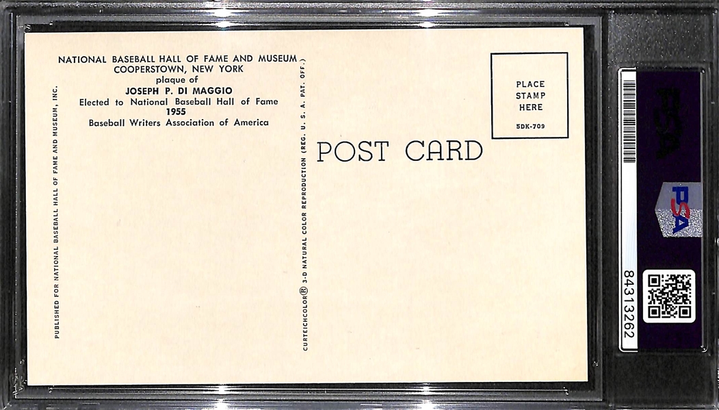 Joe DiMaggio Signed Baseball HOF Plaque Card - PSA/DNA Encased