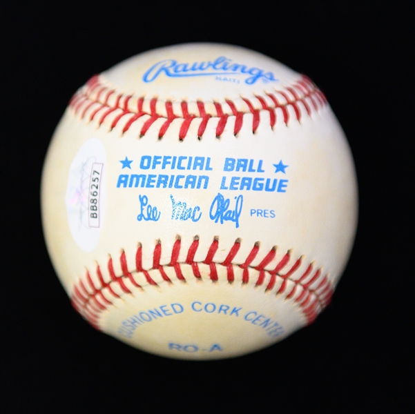 Mickey Mantle Signed Official American League Baseball (Full JSA Letter)