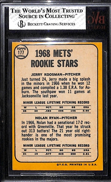 1968 Topps Nolan Ryan Rookie Card #177 Graded Beckett BVG 7 NM