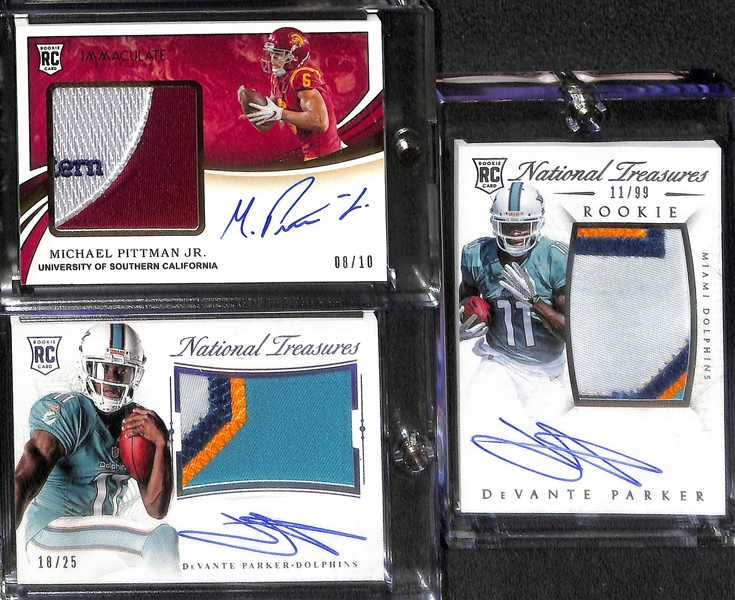 (8) Football Rookie Jersey/Patch Autograph w. Jonathan Taylor Immacualte Auto/Patch, D'Andre Swift Auto/Jersey, Zach Moss Immaculate Auto Patch, +