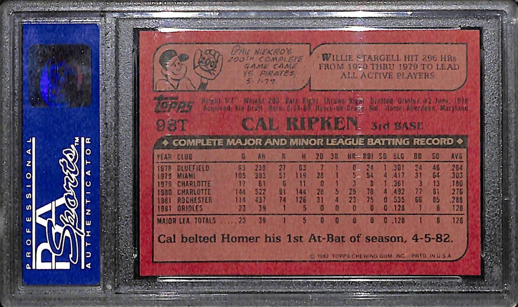 1982 Topps Traded Cal Ripken Jr. Rookie Card Graded PSA 8