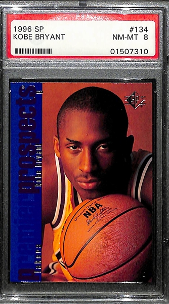 1996 SP Kobe Bryant #134 Rookie Card Graded PSA 8