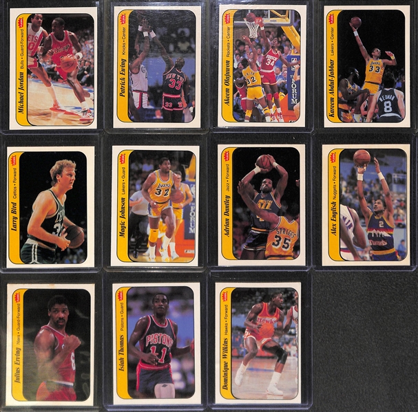 1986-87 Fleer Basketball Sticker Complete Set of 11 Cards w. Michael Jordan #8 Sticker