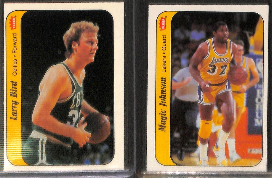 1986-87 Fleer Basketball Sticker Complete Set of 11 Cards w. Michael Jordan #8 Sticker