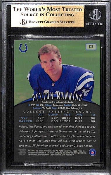 Peyton Manning 1998 Finest #121 Rookie Card (No Protector) Graded BGS 9.5 Gem Mint 