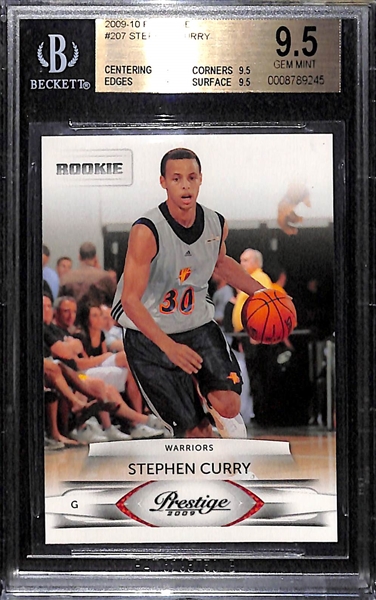 2009-10 Prestige Stephen Steph Curry #207 Rookie Card Graded BGS 9.5 Gem Mint