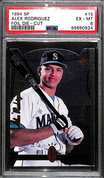 1994 Upper Deck SP Foil Die-Cut Alex Rodriguez #15 Rookie Card Graded PSA 6