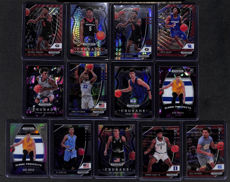 (38) 2020-21 Prizm Draft Rookie Variation Cards (Silver, Color, and/or #ed) w. Edwards, Maxey, Wiseman, Avdija, Hampton, Carey, Anthony, +