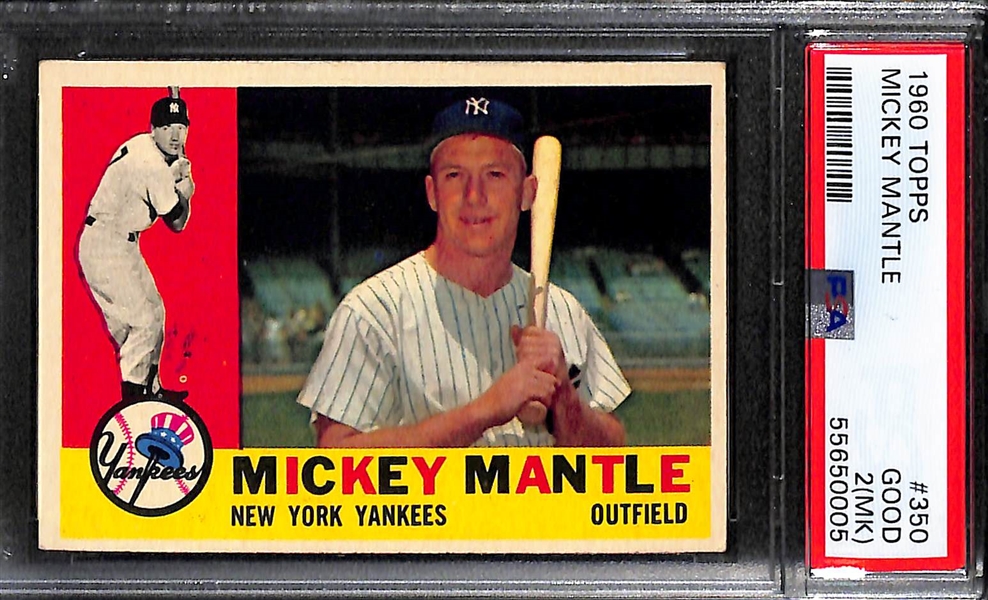 1960 Topps Mickey Mantle #350 Graded PSA 2MK