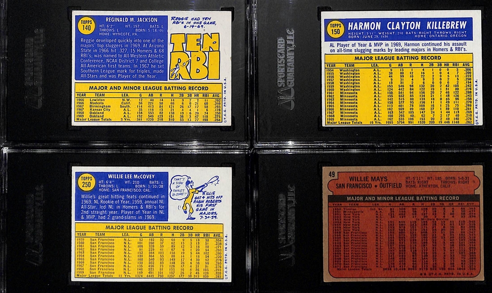 Lot of (4) Early 1970s Topps SGC Graded Star Cards w. #140 Reggie Jackson SGC 5.5