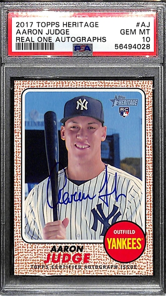 2017 Topps Heritage Real-One Aaron Judge Autograph Rookie Card Graded PSA 10 Gem Mint