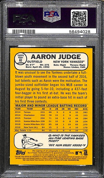 2017 Topps Heritage Real-One Aaron Judge Autograph Rookie Card Graded PSA 10 Gem Mint