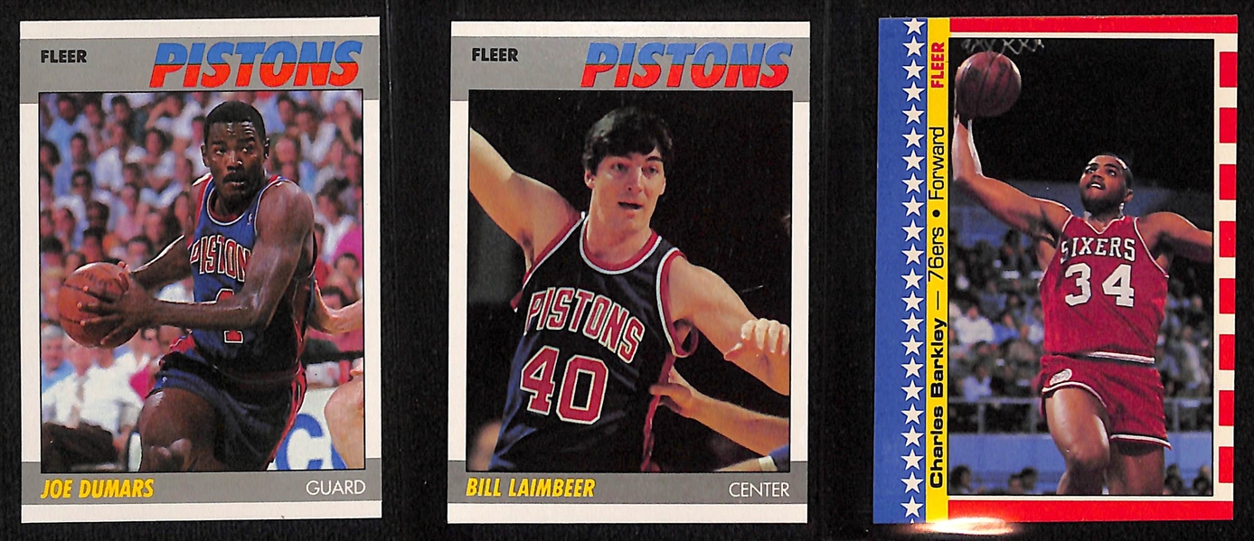 1987 Fleer Basketball Lot of (50) Inc. 47 Cards (Magic, Dr. J. Drexler, +) & 3 Stickers (Barkley, Wilkins, McHale)