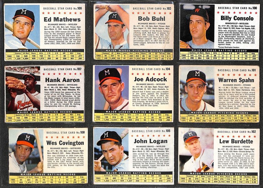 1961 Post Cereal Baseball Card Complete Set of 200 Cards w. Maris & Mantle