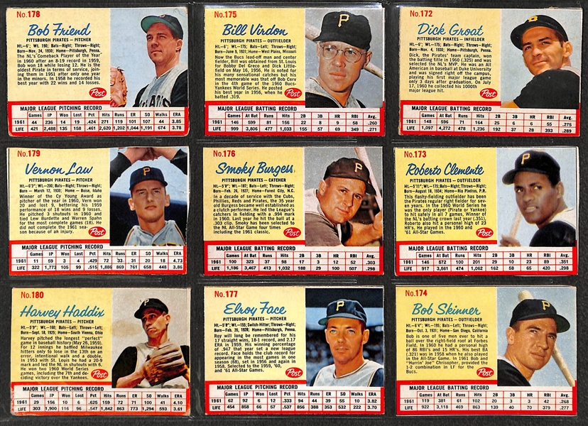 1962 Post Cereal Baseball Card Complete Set of 200 Cards w. Maris & Mantle